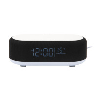 Budík Karlsson Vogue s nabíjačkou na telefón KA6033BK, 10cm